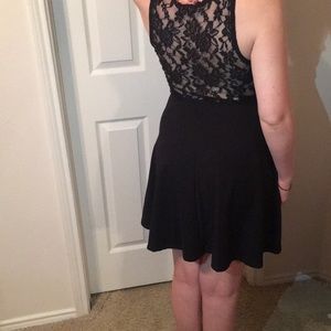 Like new black lace back dress m